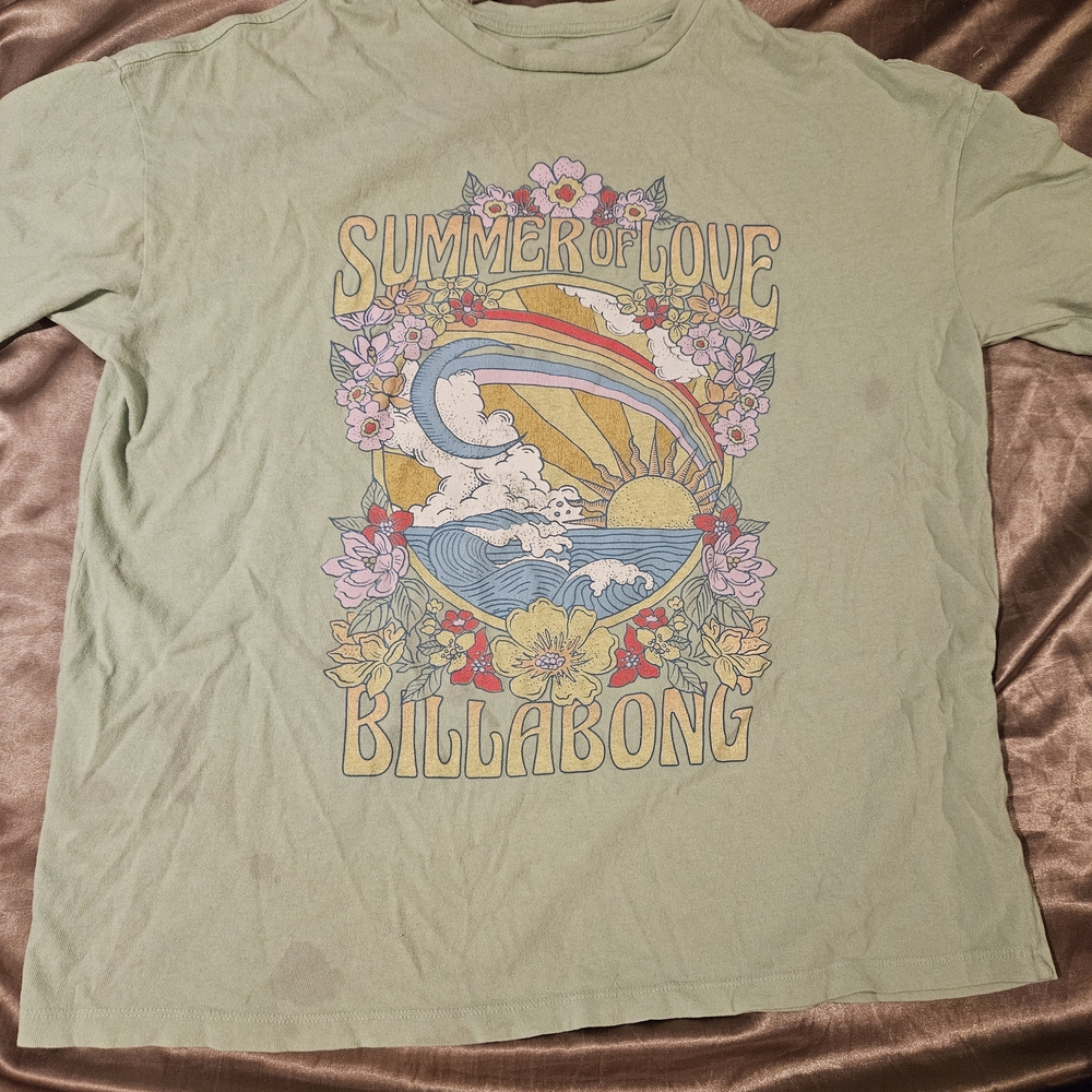 Billabong Green 'Summer of Love' Graphic Tee